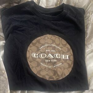 Coach Black T-Shirt with Brown Logo